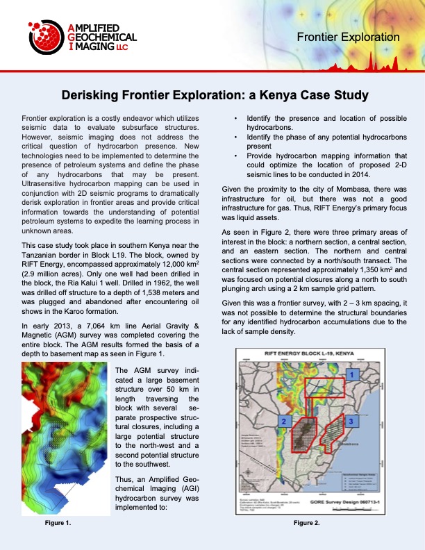 Kenya Frontier Exploration – a preseismic survey that identified condensate and oil petroleum systems.