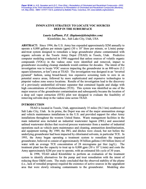 VOC Location Investigation