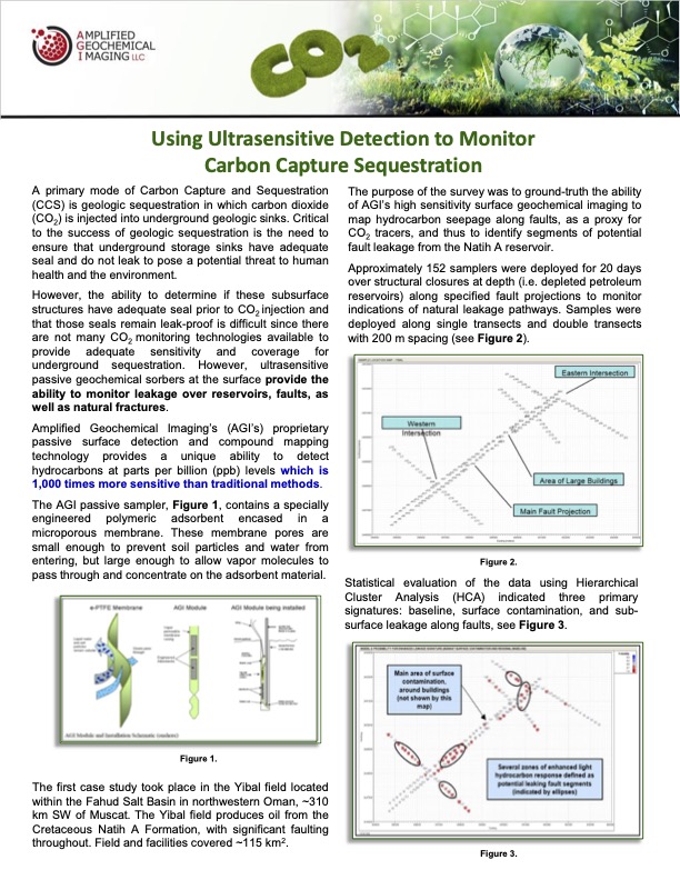 Using Ultrasensitive Detection to Monitor Carbon Capture Sequestration Technical Note